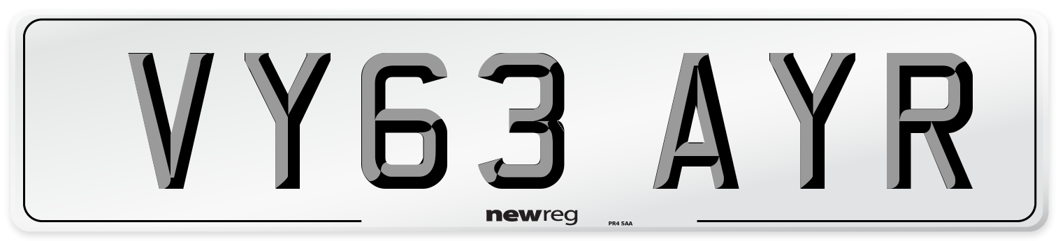 VY63 AYR Number Plate from New Reg